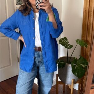 Ralph Lauren 100% linen Buttoned Front Vintage Shirt. L